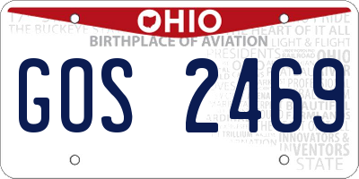 OH license plate GOS2469