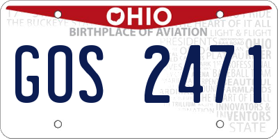 OH license plate GOS2471