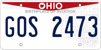 OH license plate GOS2473