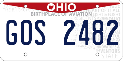OH license plate GOS2482