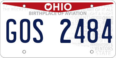 OH license plate GOS2484