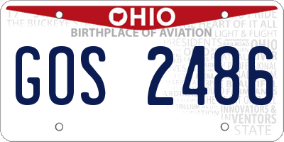 OH license plate GOS2486