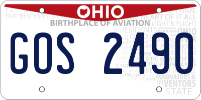 OH license plate GOS2490