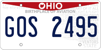 OH license plate GOS2495