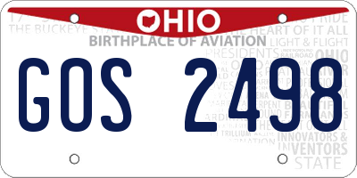 OH license plate GOS2498