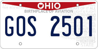 OH license plate GOS2501