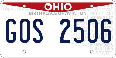OH license plate GOS2506