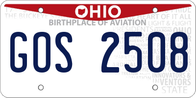 OH license plate GOS2508