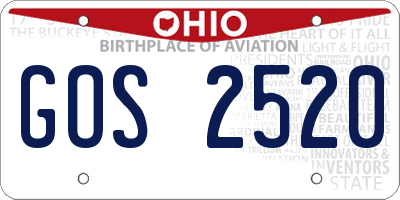OH license plate GOS2520