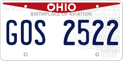 OH license plate GOS2522