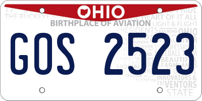 OH license plate GOS2523
