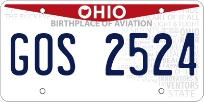 OH license plate GOS2524
