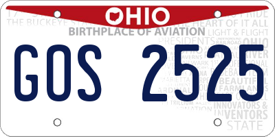 OH license plate GOS2525
