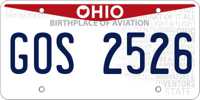 OH license plate GOS2526