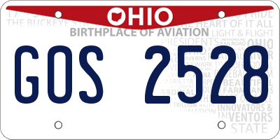 OH license plate GOS2528