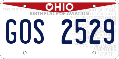 OH license plate GOS2529