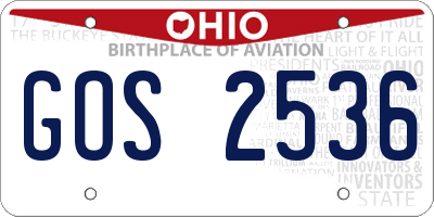 OH license plate GOS2536