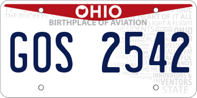 OH license plate GOS2542