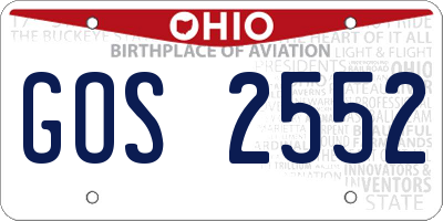 OH license plate GOS2552