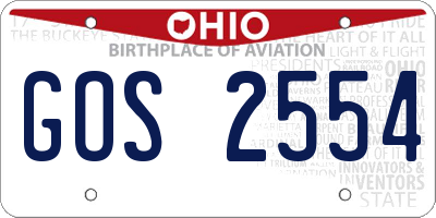 OH license plate GOS2554