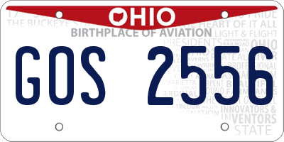 OH license plate GOS2556