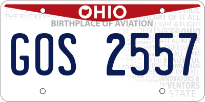 OH license plate GOS2557