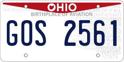 OH license plate GOS2561