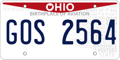 OH license plate GOS2564