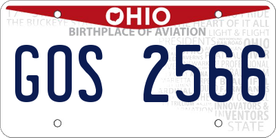 OH license plate GOS2566