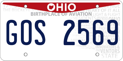 OH license plate GOS2569