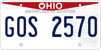 OH license plate GOS2570