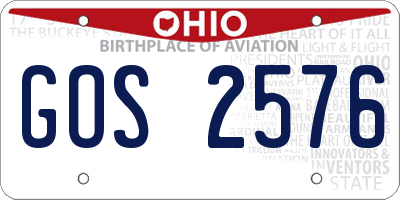 OH license plate GOS2576