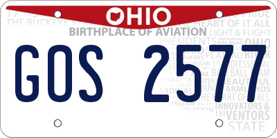 OH license plate GOS2577