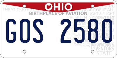 OH license plate GOS2580