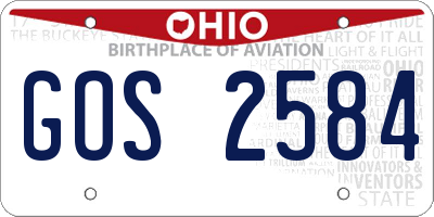 OH license plate GOS2584