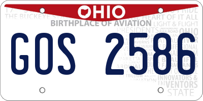 OH license plate GOS2586