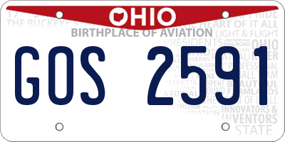 OH license plate GOS2591