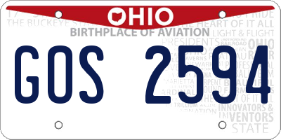 OH license plate GOS2594
