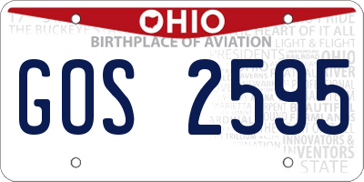 OH license plate GOS2595