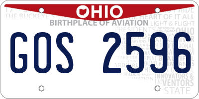 OH license plate GOS2596