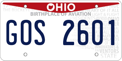 OH license plate GOS2601