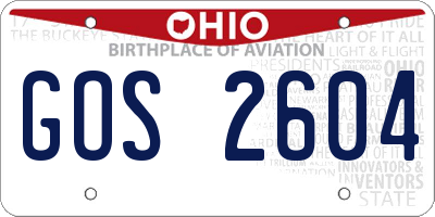 OH license plate GOS2604