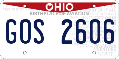 OH license plate GOS2606
