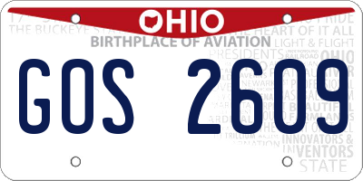 OH license plate GOS2609