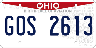 OH license plate GOS2613