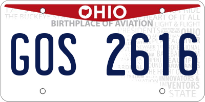OH license plate GOS2616