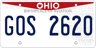 OH license plate GOS2620