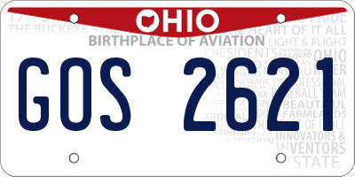 OH license plate GOS2621