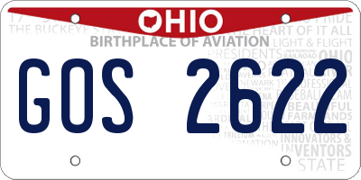 OH license plate GOS2622