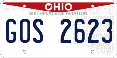 OH license plate GOS2623